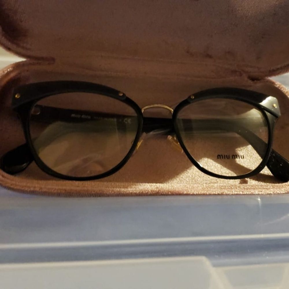 Miu Miu Cat Eye Style Eyeglasses Black W/Demo Lens - Picture 2 of 7